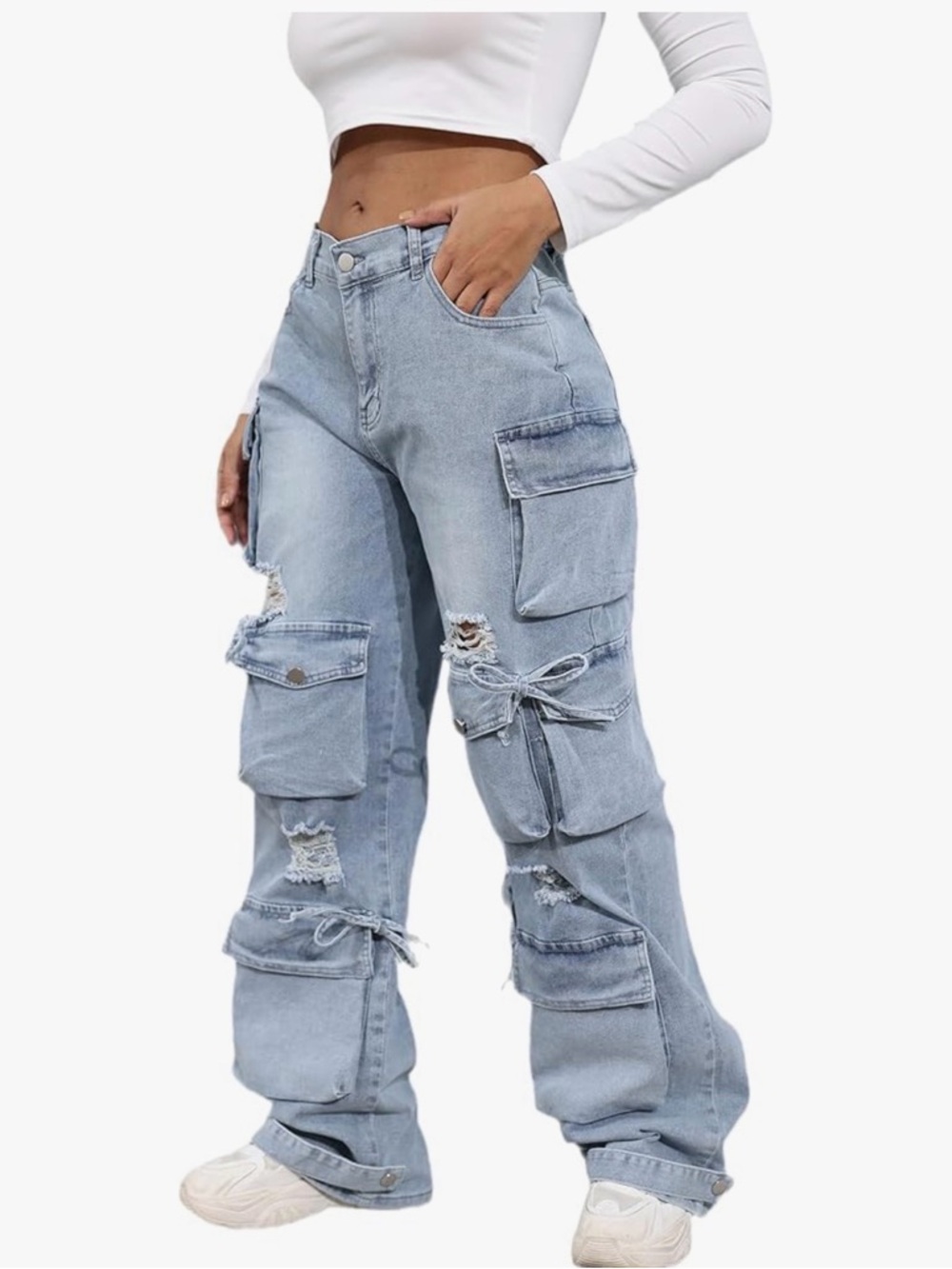 Baggy Y2K high waisted cargo jeans